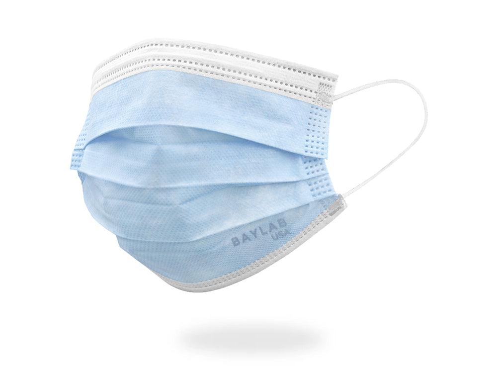 Mask - Blue Triple Layer Disposable Safety Face Mask with Ear Loops - 50  Pieces Per Case ($.89/Mask)